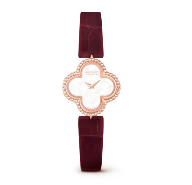 van cleef & arpels梵克雅宝alhambra四叶草玫瑰金腕表vcaro8sf00